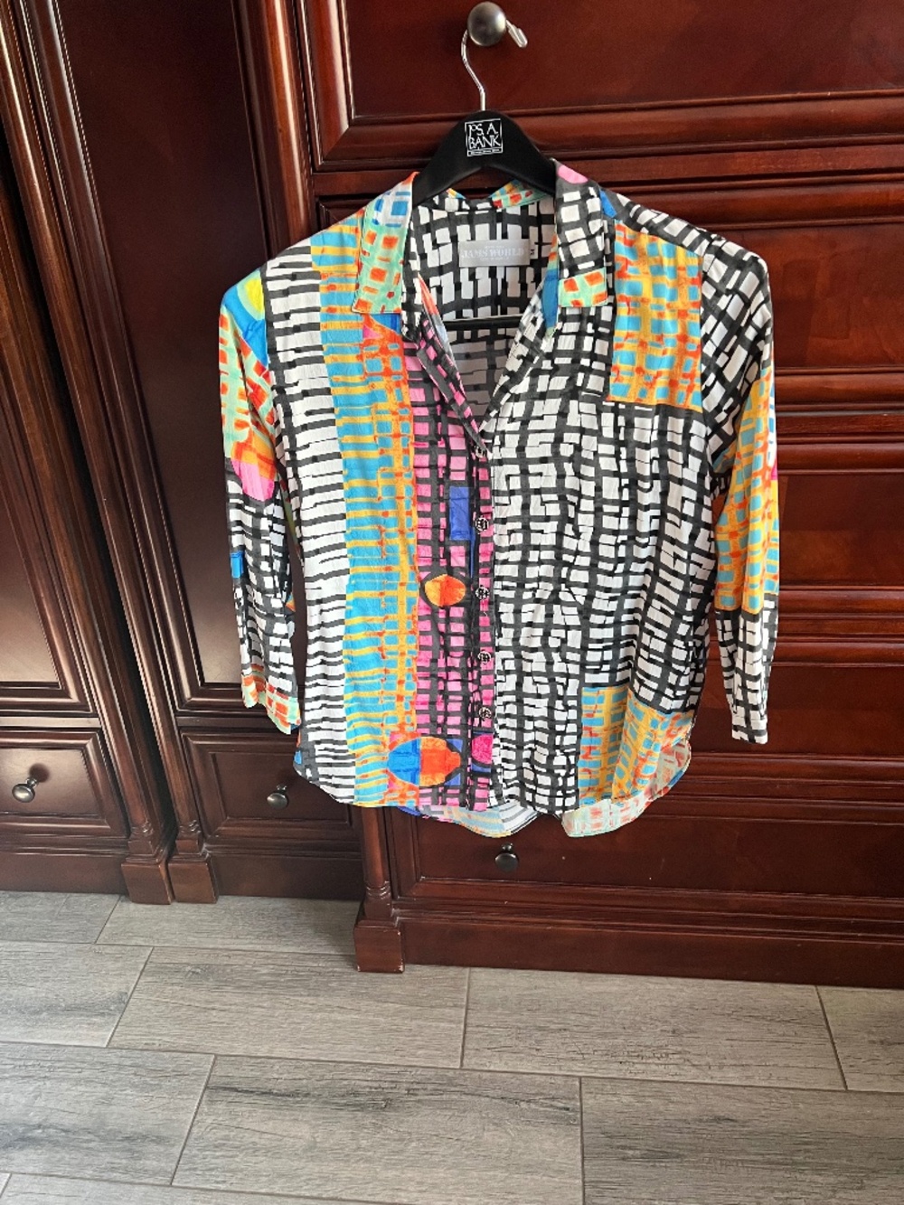 Jams World Long Sleeve All Over print Blouse. Size M.